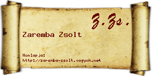 Zaremba Zsolt névjegykártya